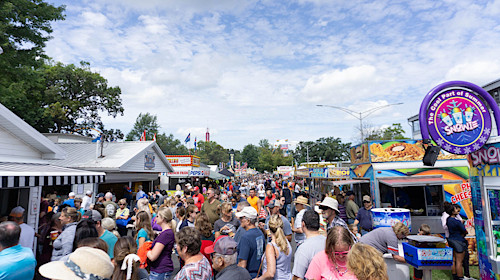 crowd of people at the fair